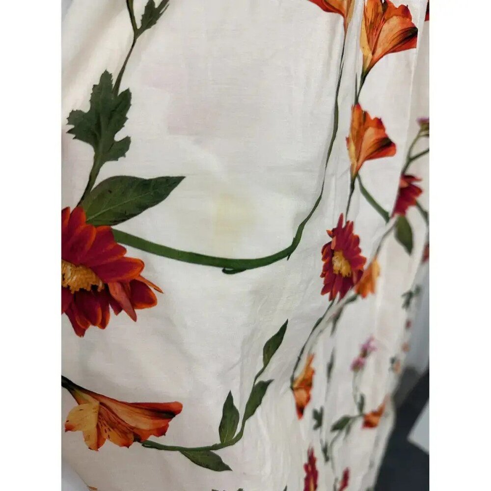 Agua by Agua Bendita Cream Maxi Dress with Red & Orange Floral Print - Picture 7 of 8